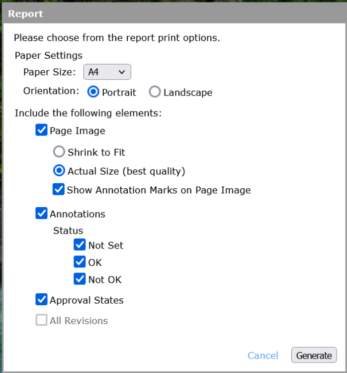 When is an approval report generated?